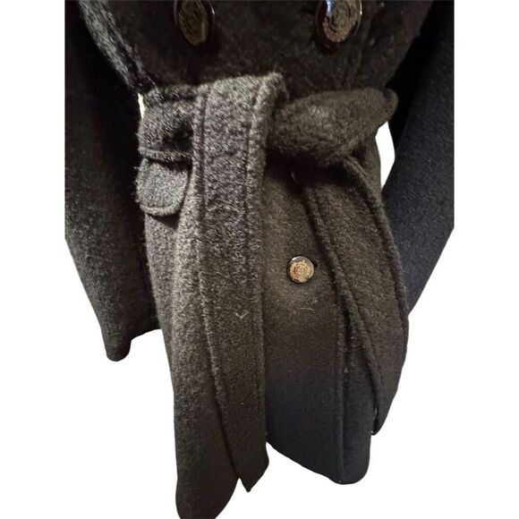 Guess Vintage Women's Double Breasted Trench Coat Black Size PXL Petite - Picture 6 of 16